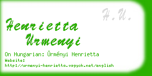 henrietta urmenyi business card